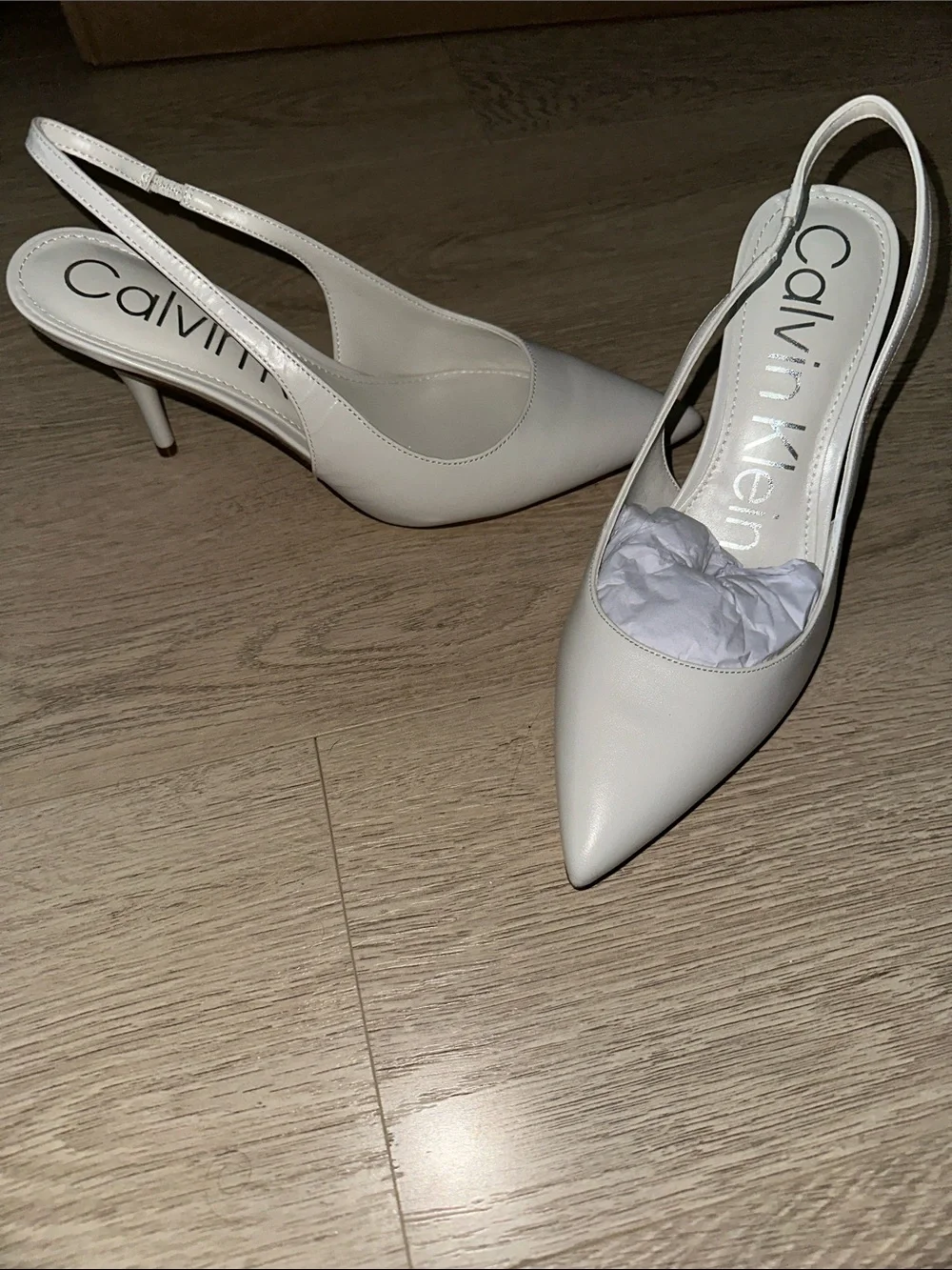Calvin Klein Ivory Pointed Slingback Pumps
